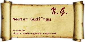 Neuter György névjegykártya